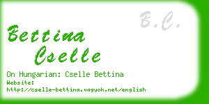 bettina cselle business card